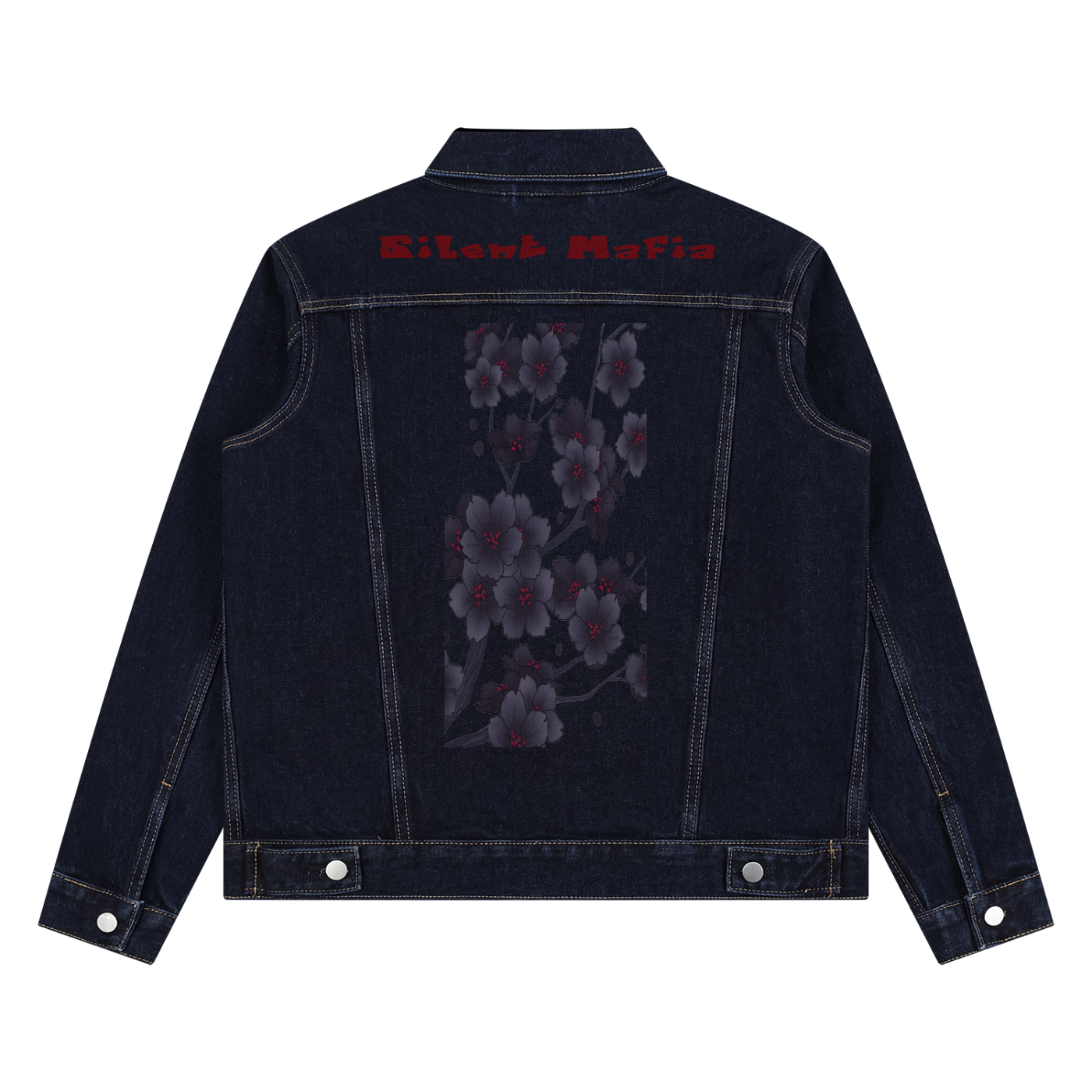 Silent Mafia Unisex Vintage Wash Denim Jacket