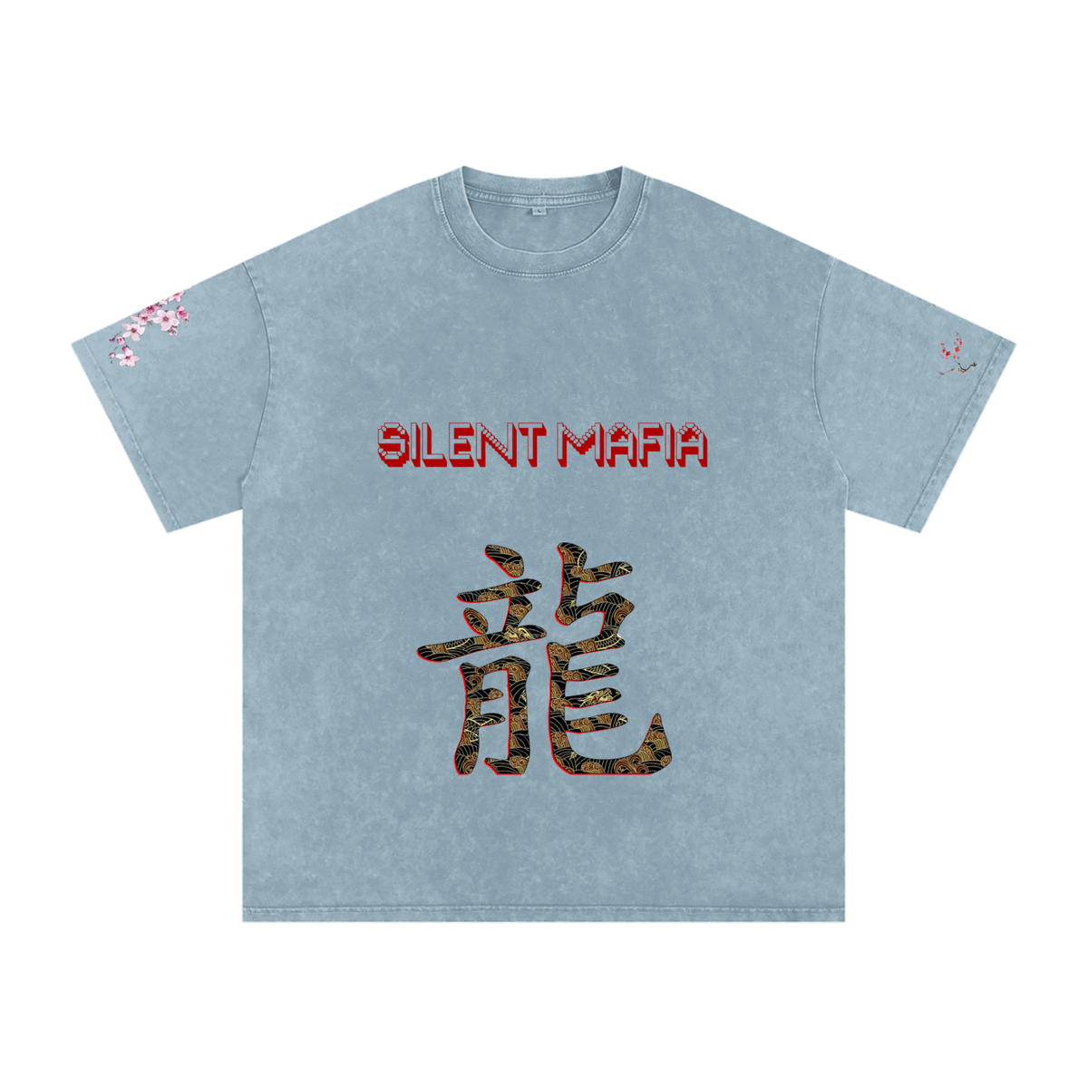 Silent Mafia Snow Washed Oversized Cotton T-Shirt