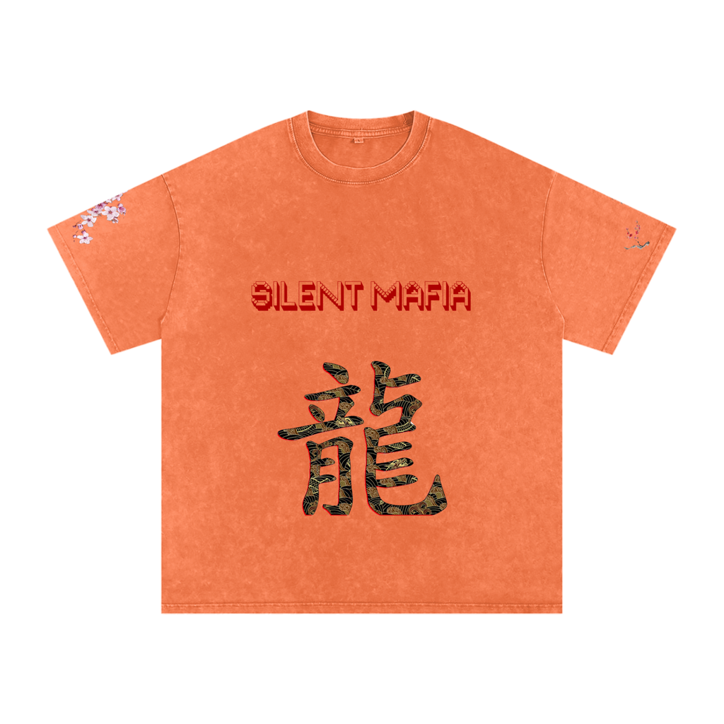 Silent Mafia Snow Washed Oversized Cotton T-Shirt