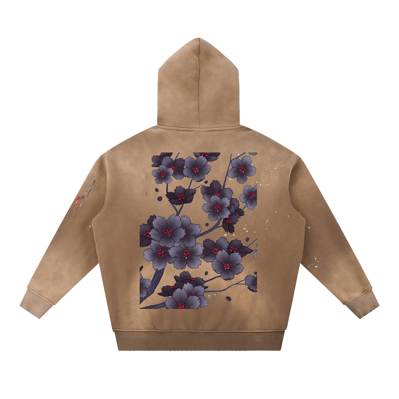 Silent Mafia Vintage Washed Frayed Fleece Hoodie