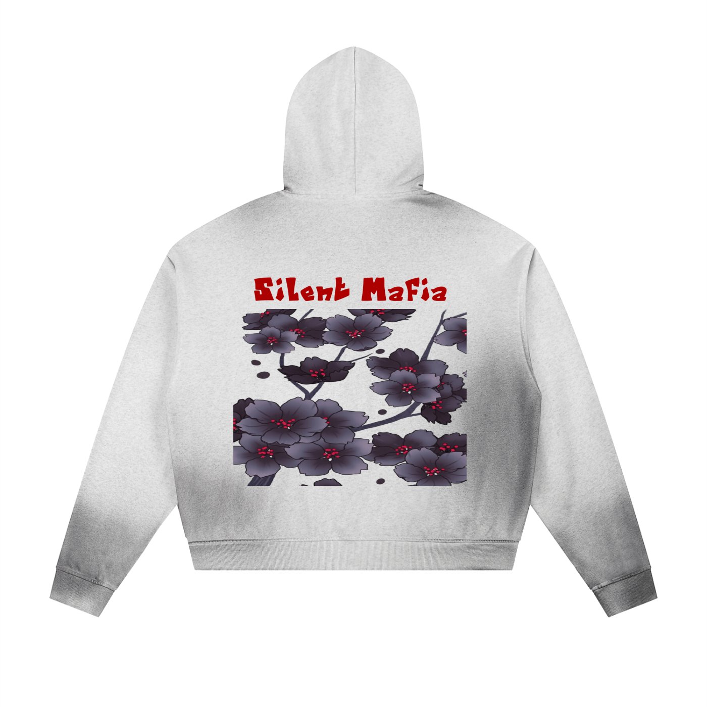 Silent Mafia Sun Fade Frayed Raw Edge Fleece Zip Hoodie