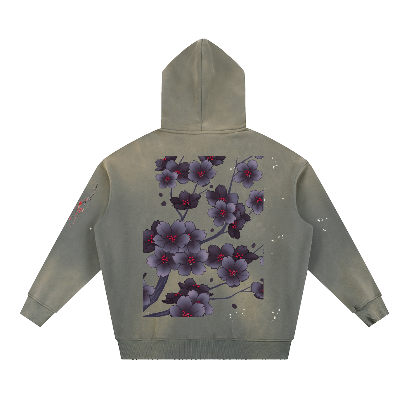 Silent Mafia Vintage Washed Frayed Fleece Hoodie