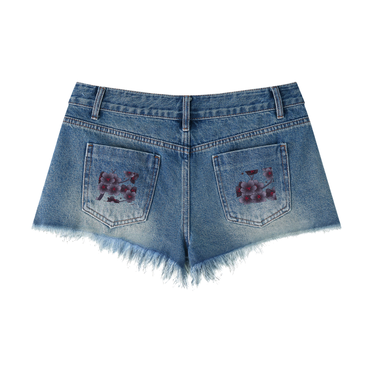 Silent Mafia Women's Vintage Wash Raw Hem Denim Shorts