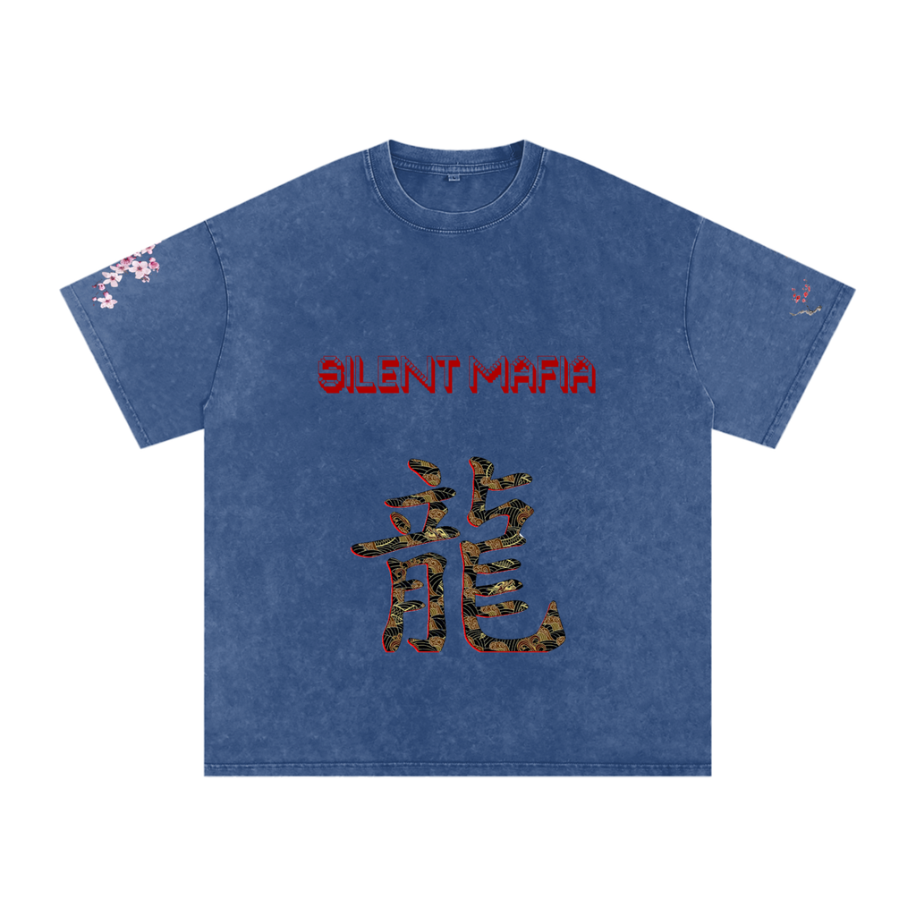 Silent Mafia Snow Washed Oversized Cotton T-Shirt