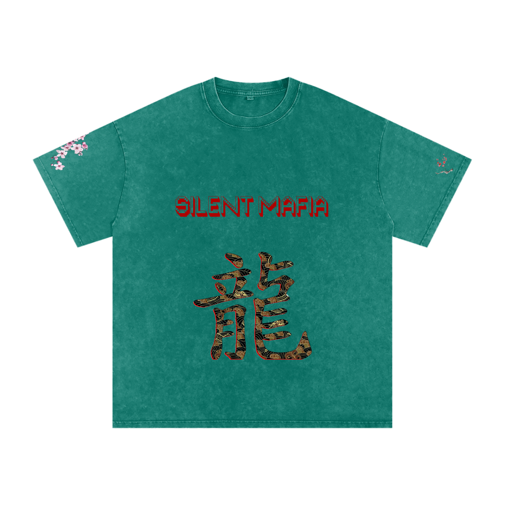 Silent Mafia Snow Washed Oversized Cotton T-Shirt