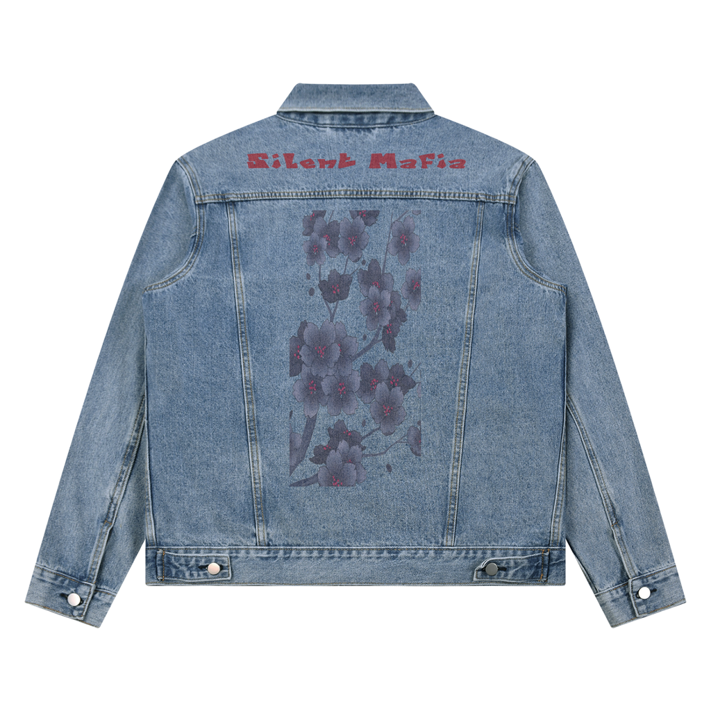 Silent Mafia Unisex Vintage Wash Denim Jacket