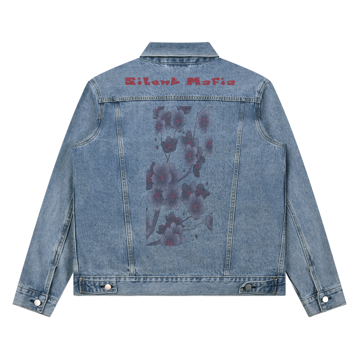 Silent Mafia Unisex Vintage Wash Denim Jacket