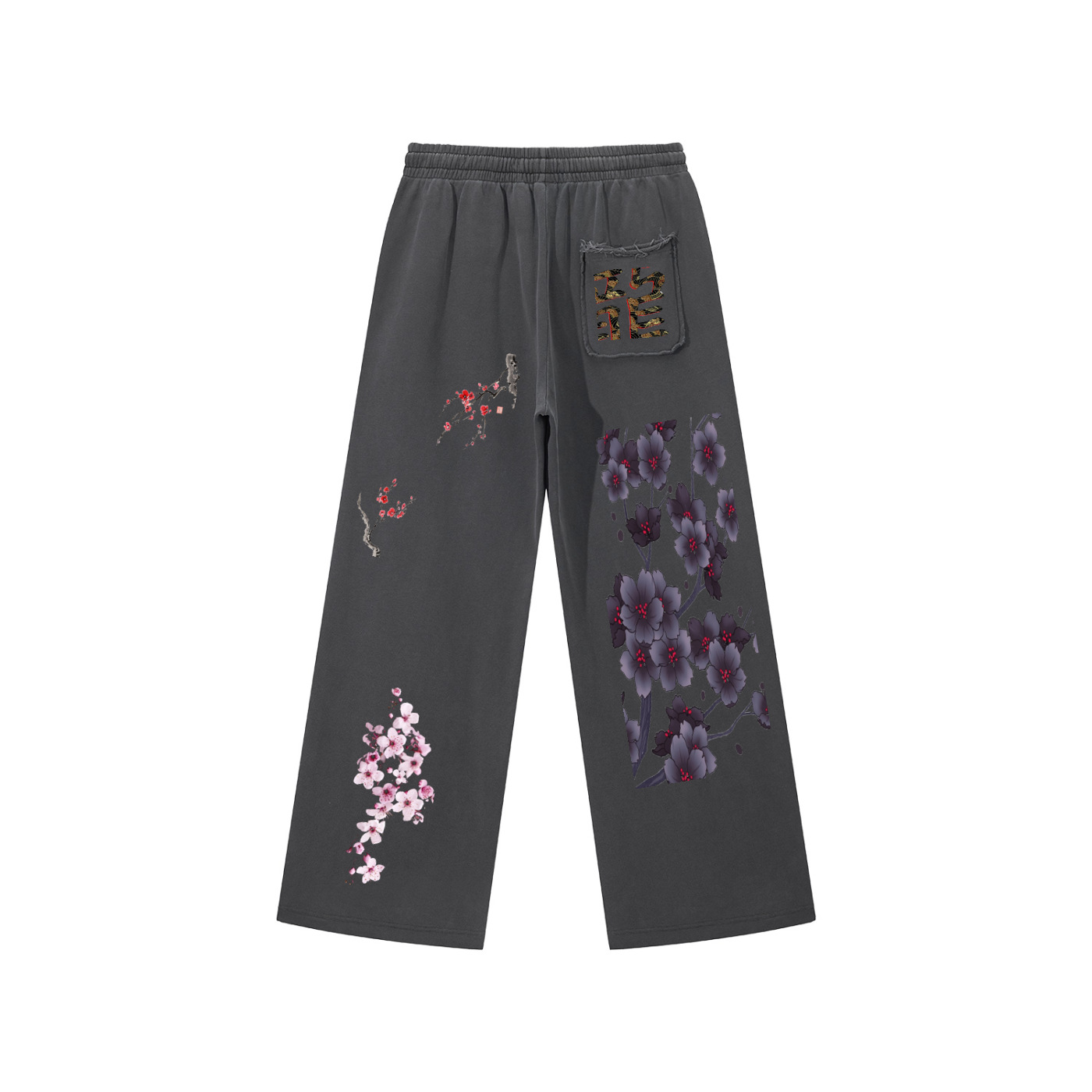 Silent Mafia Snow Washed Raw Edge Sweatpants