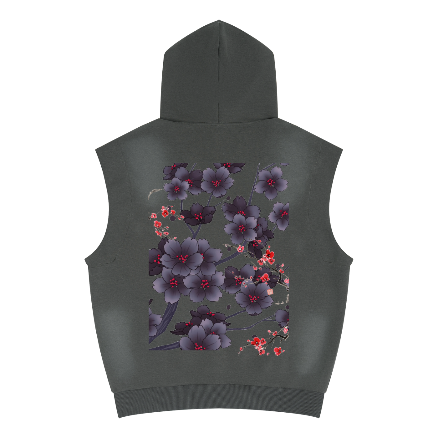 Silent Mafia Unisex Vintage Wash Sun Fade Sleeveless Hoodie