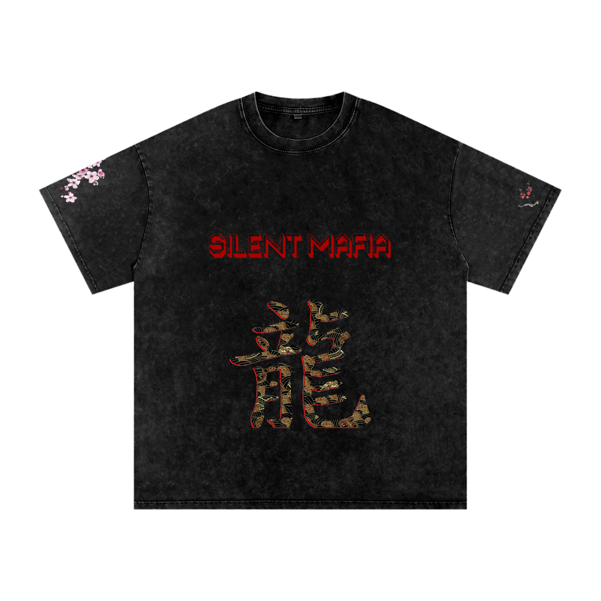 Silent Mafia Snow Washed Oversized Cotton T-Shirt