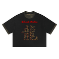 Silent Mafia Unisex Mineral Washed Boxy Panel T-Shirt