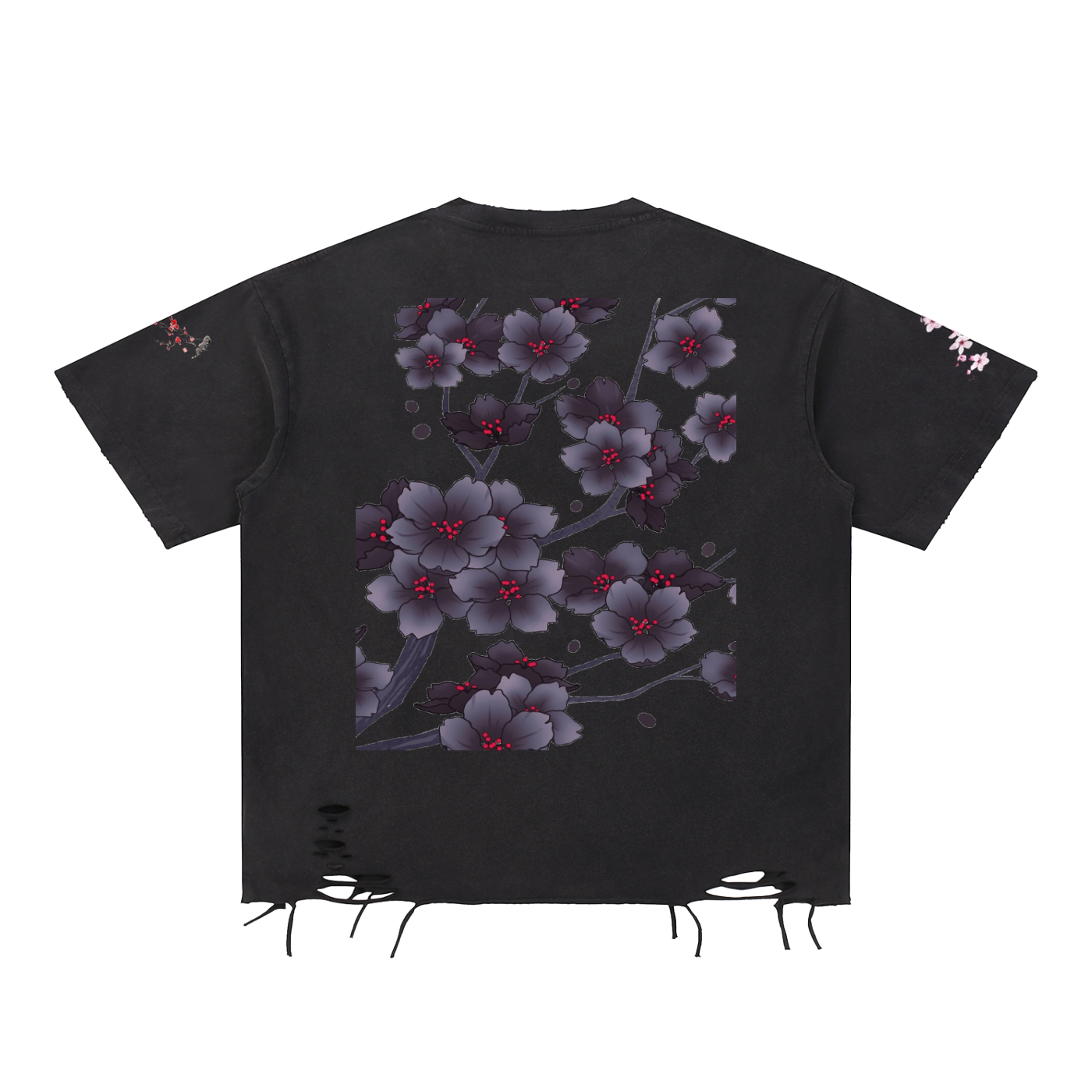 Silent Mafia Snow Washed Raw-Hem T-Shirt