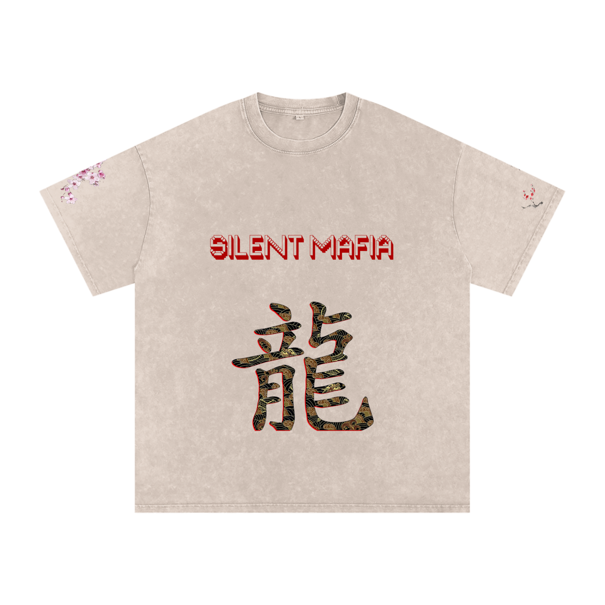 Silent Mafia Snow Washed Oversized Cotton T-Shirt