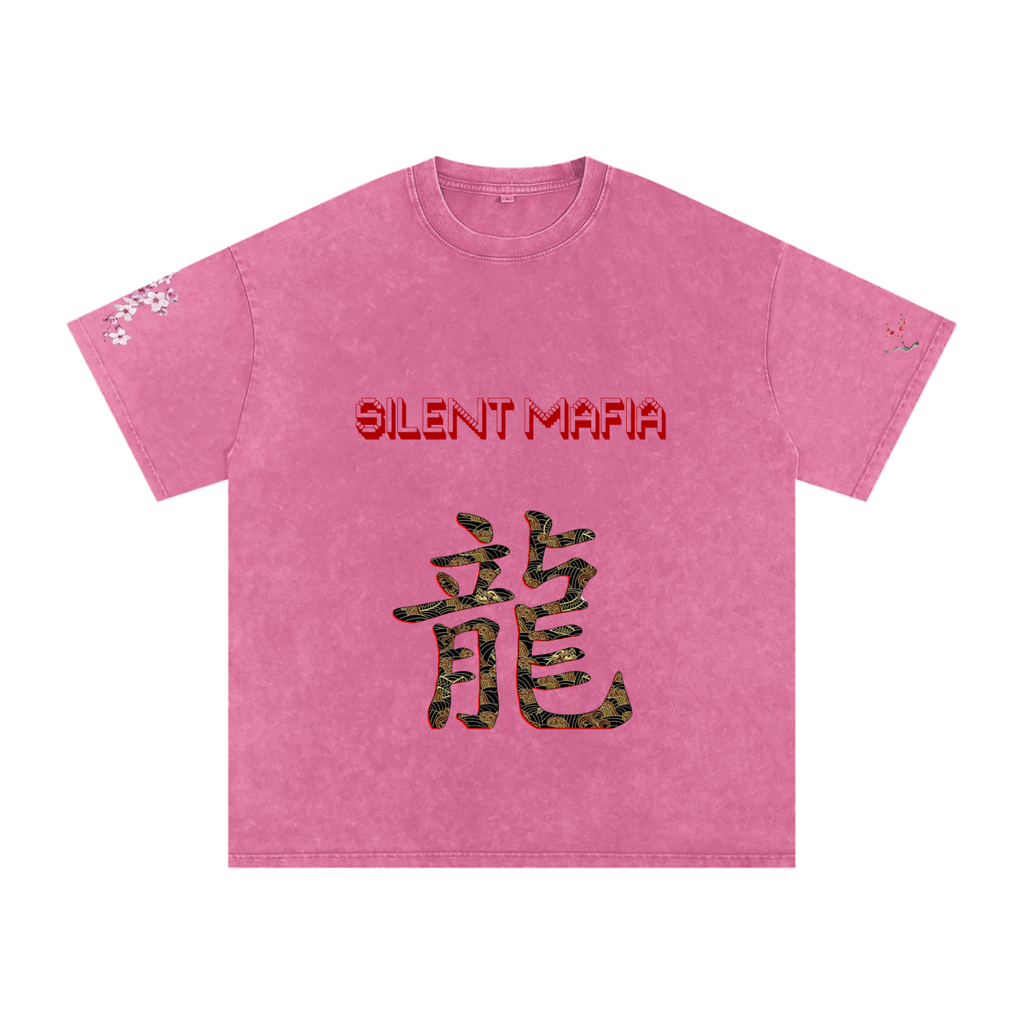 Silent Mafia Snow Washed Oversized Cotton T-Shirt