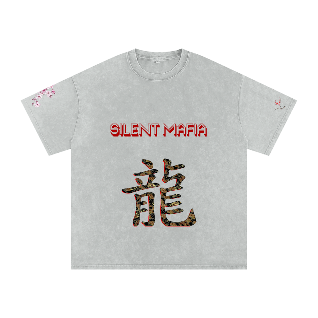Silent Mafia Snow Washed Oversized Cotton T-Shirt
