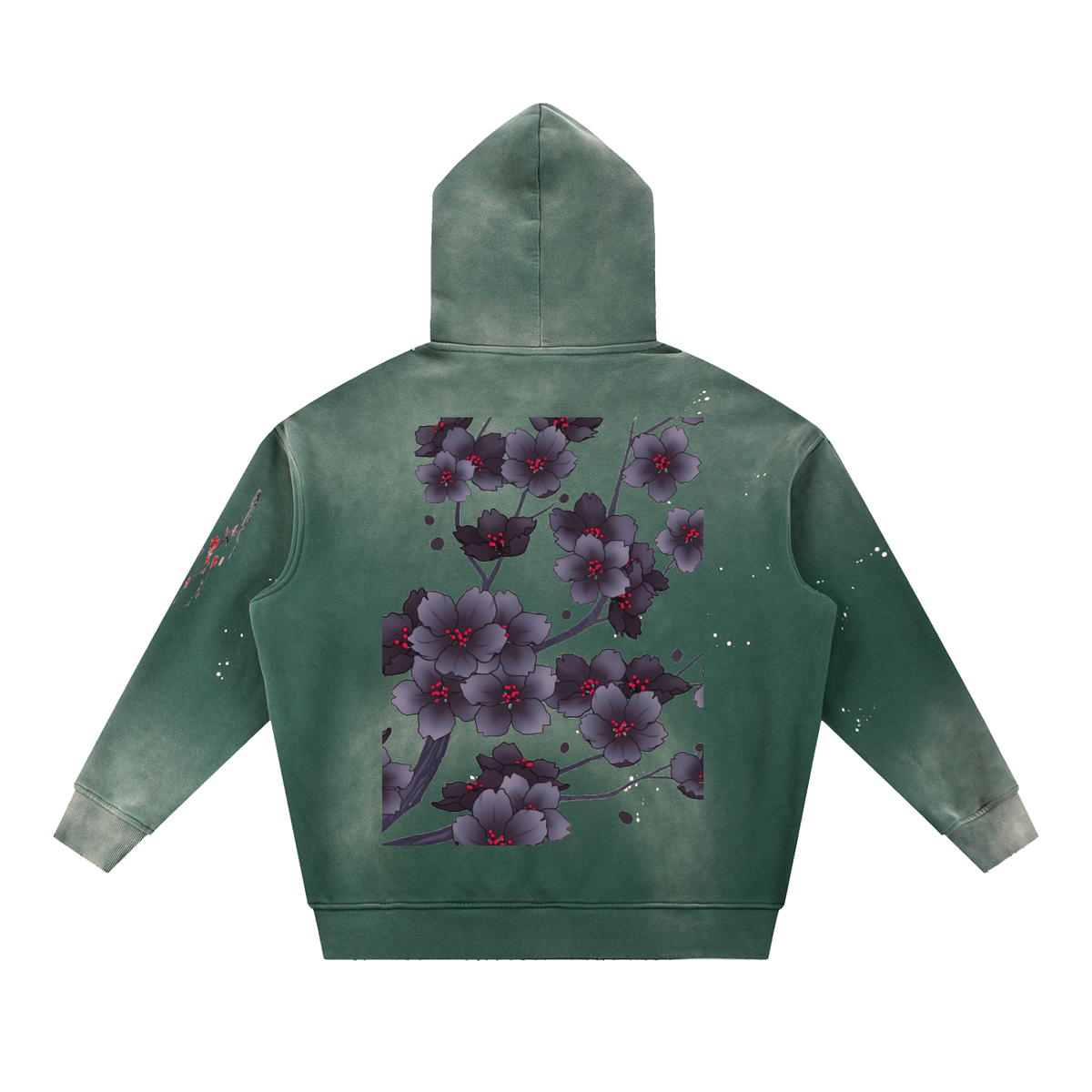 Silent Mafia Vintage Washed Frayed Fleece Hoodie