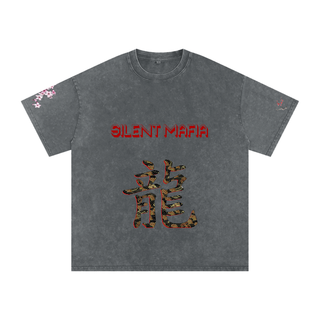 Silent Mafia Snow Washed Oversized Cotton T-Shirt
