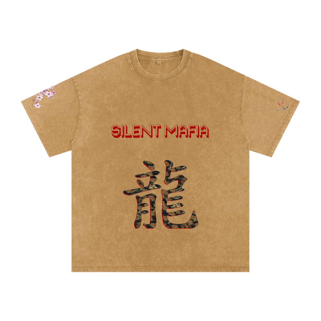 Silent Mafia Snow Washed Oversized Cotton T-Shirt