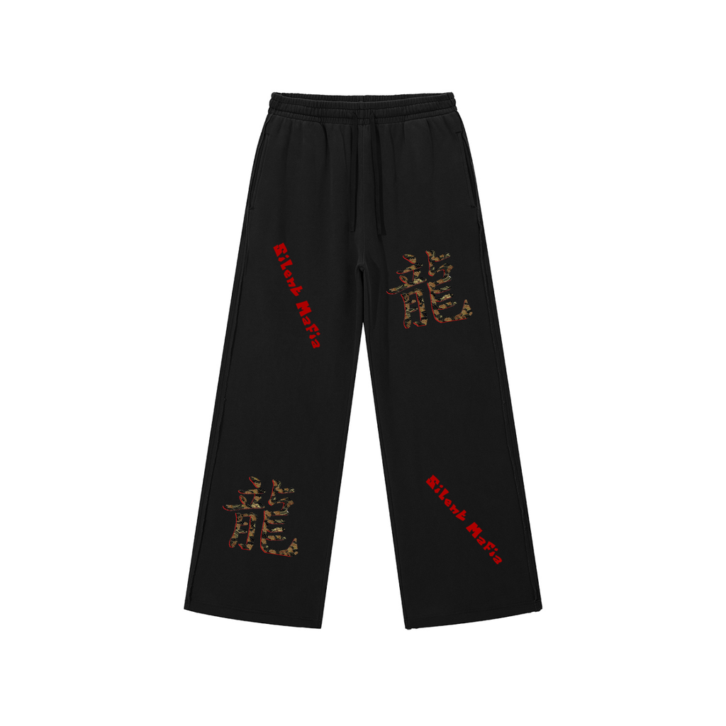 Silent Mafia Snow Washed Raw Edge Sweatpants