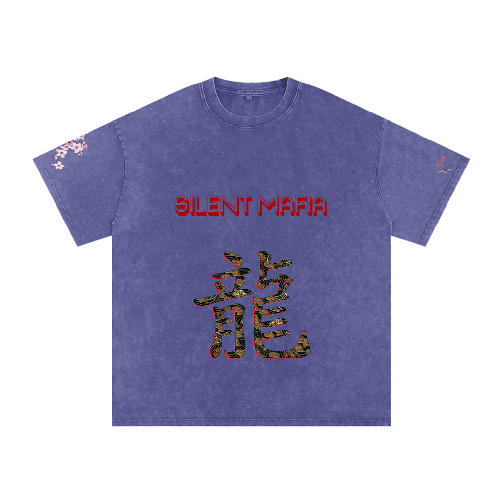 Silent Mafia Snow Washed Oversized Cotton T-Shirt
