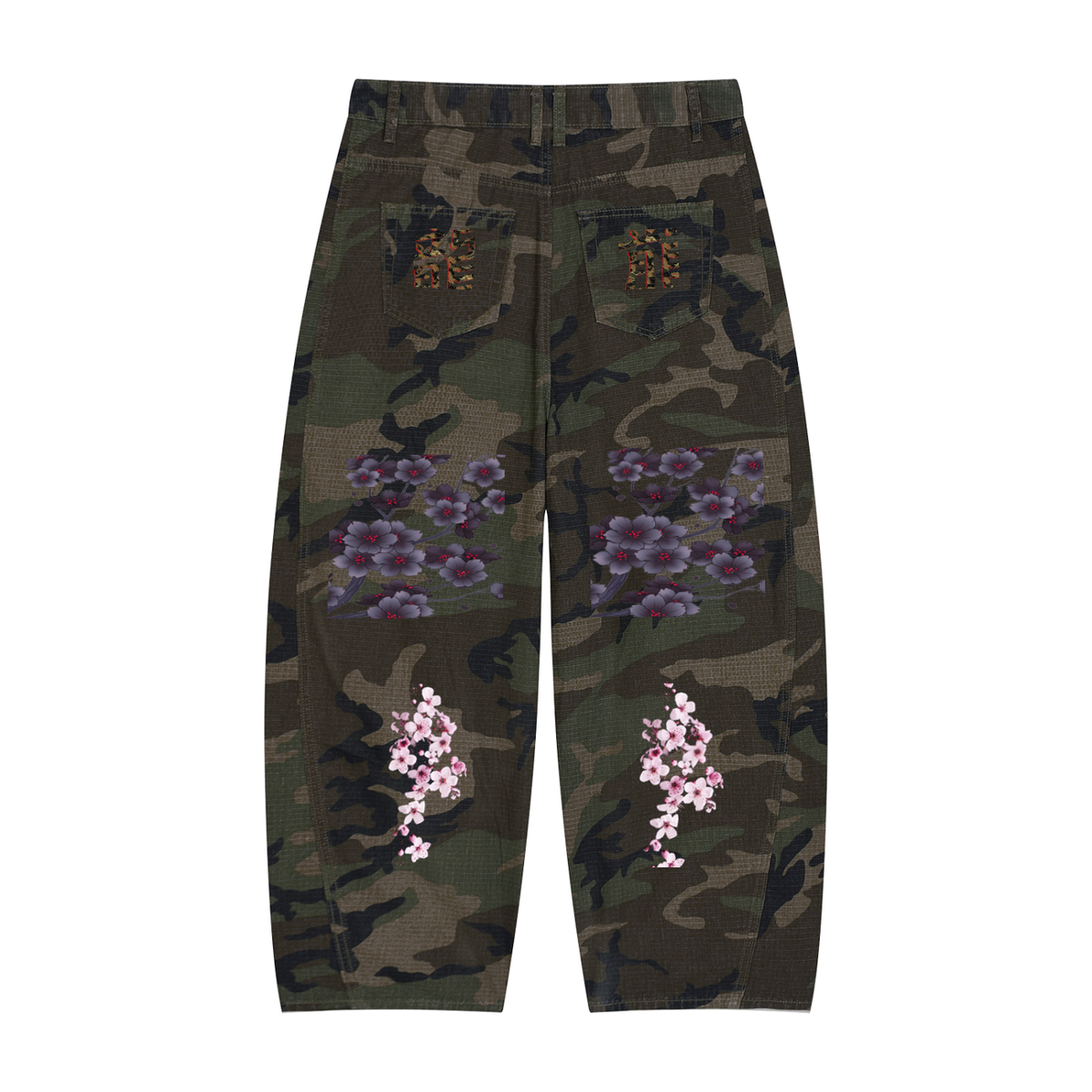 Silent Mafia Men’s Camo Barrel Leg Cargo Pants