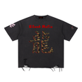 Silent Mafia Snow Washed Raw-Hem T-Shirt