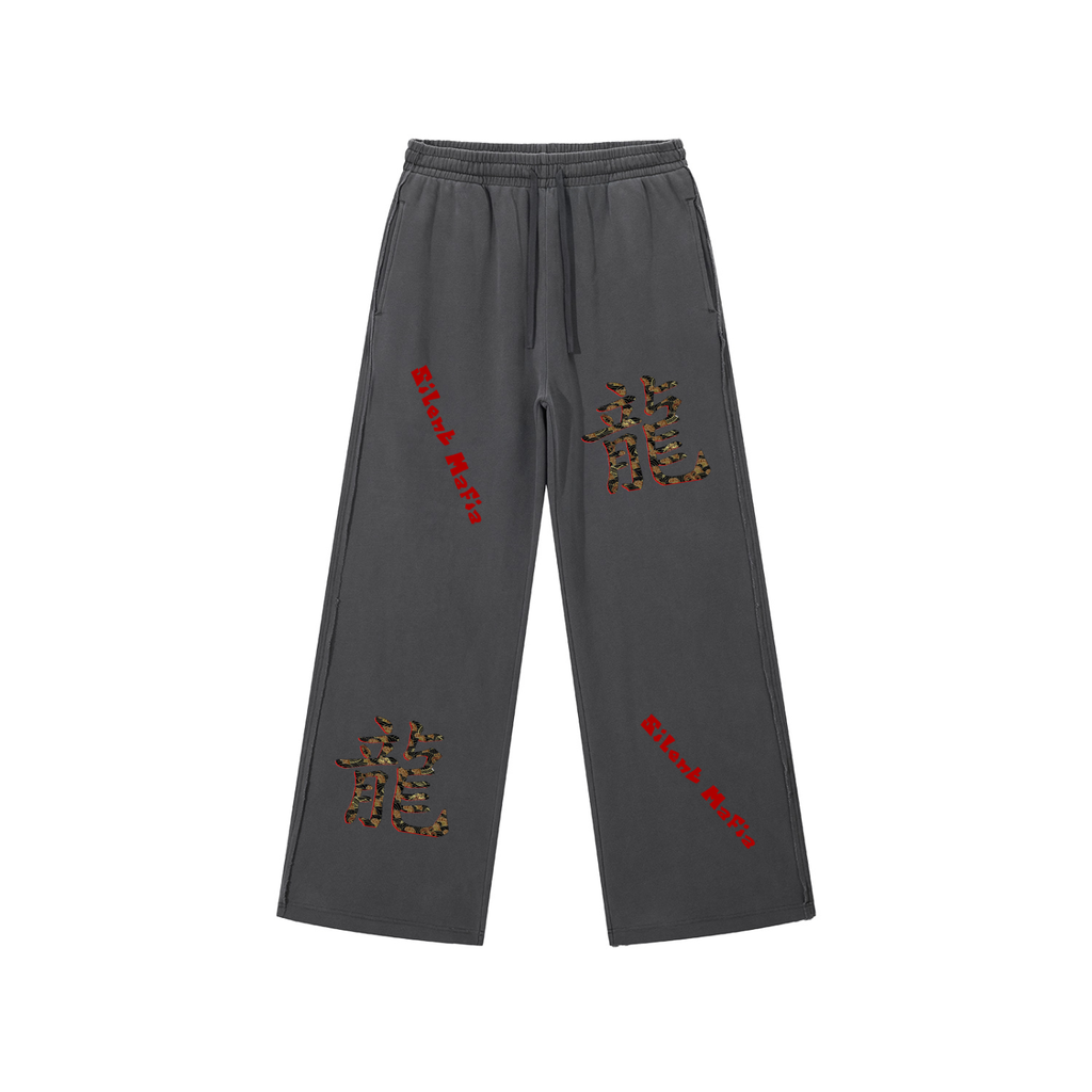 Silent Mafia Snow Washed Raw Edge Sweatpants